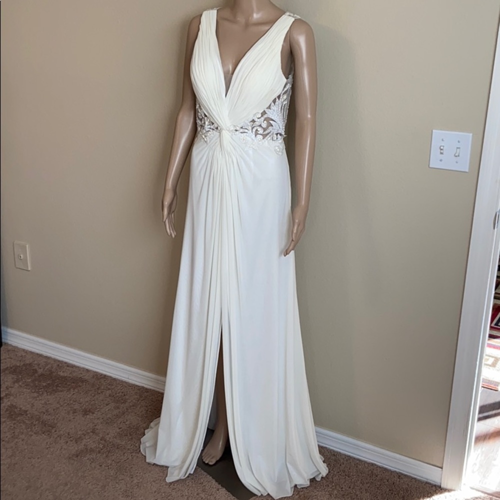 Like new! Cinderella Devine ivory beaded gown, XL
